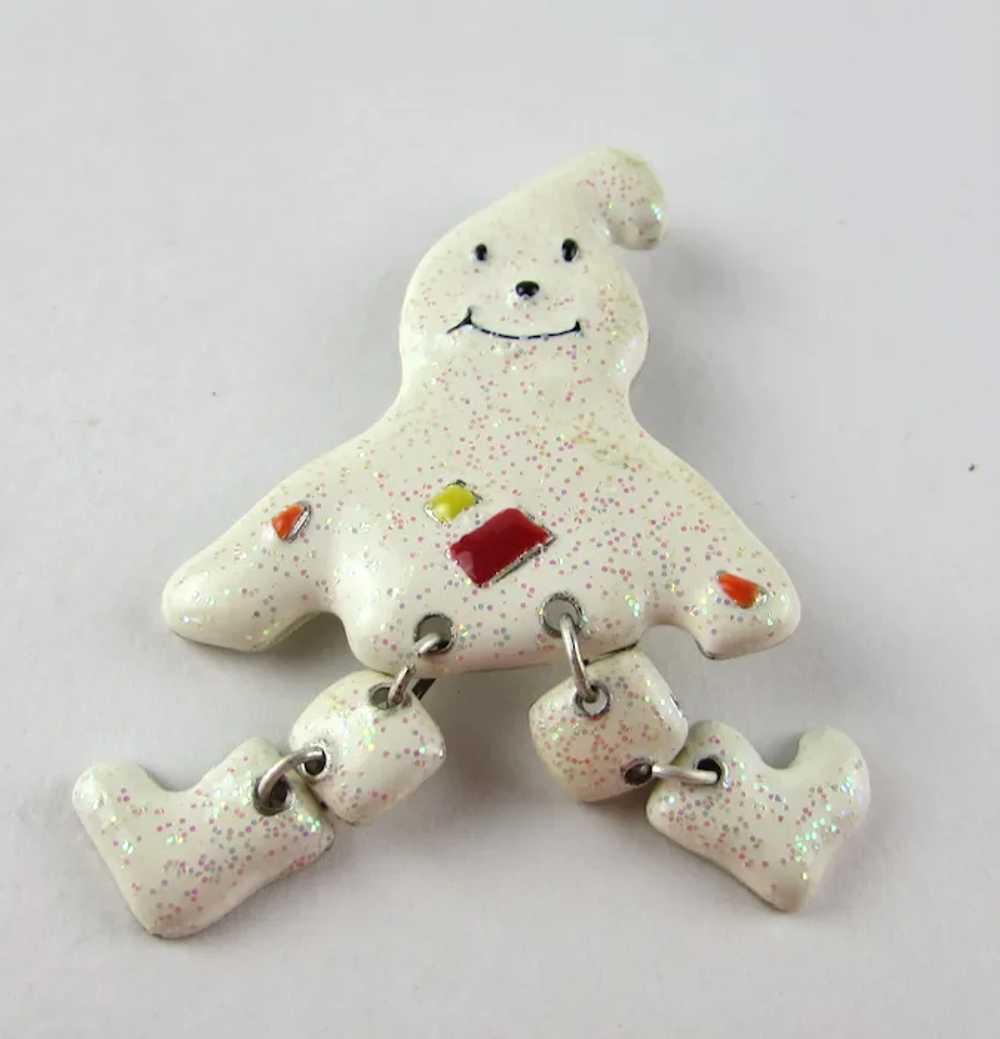 Snowman Pin With Moveable Legs - image 2