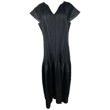 Issey Miyake Fete Black Short Sleeves Maxi Dress,… - image 1