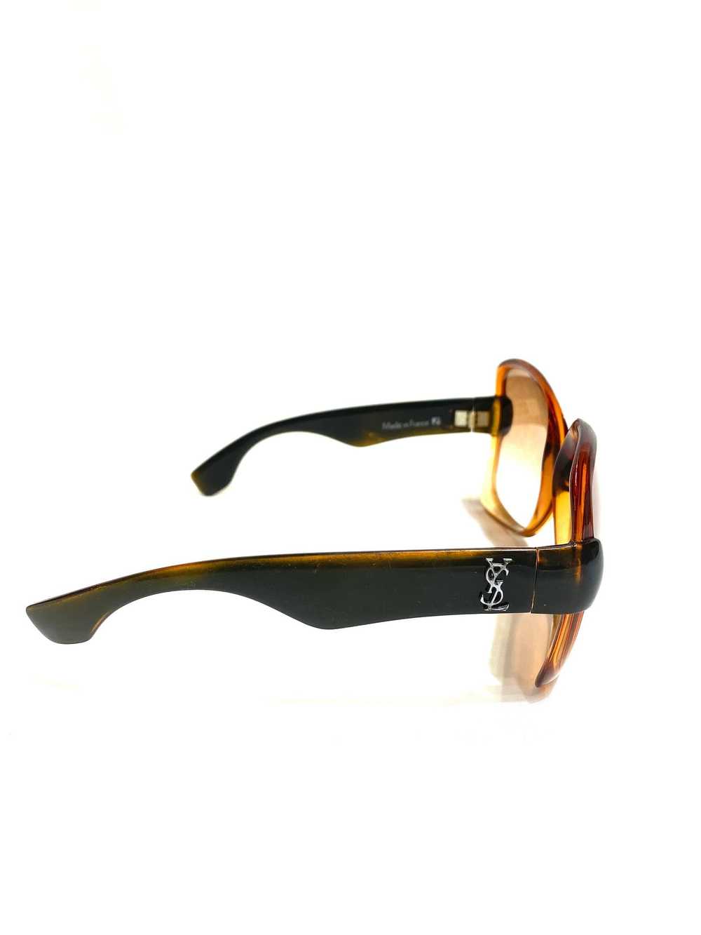 Vintage YSL Brown and Black Square Sunglasses - image 11