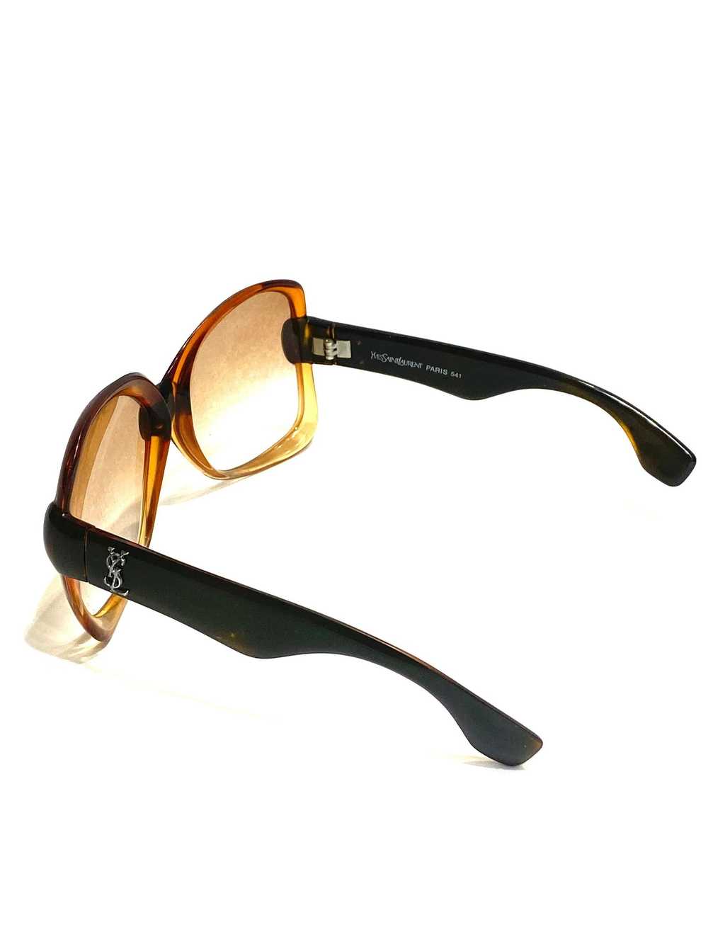 Vintage YSL Brown and Black Square Sunglasses - image 3