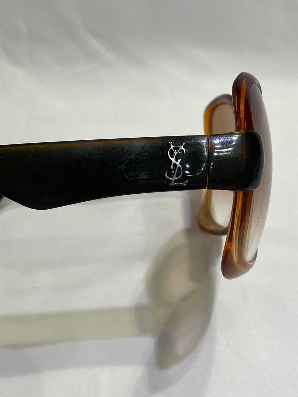 Vintage YSL Brown and Black Square Sunglasses - image 5