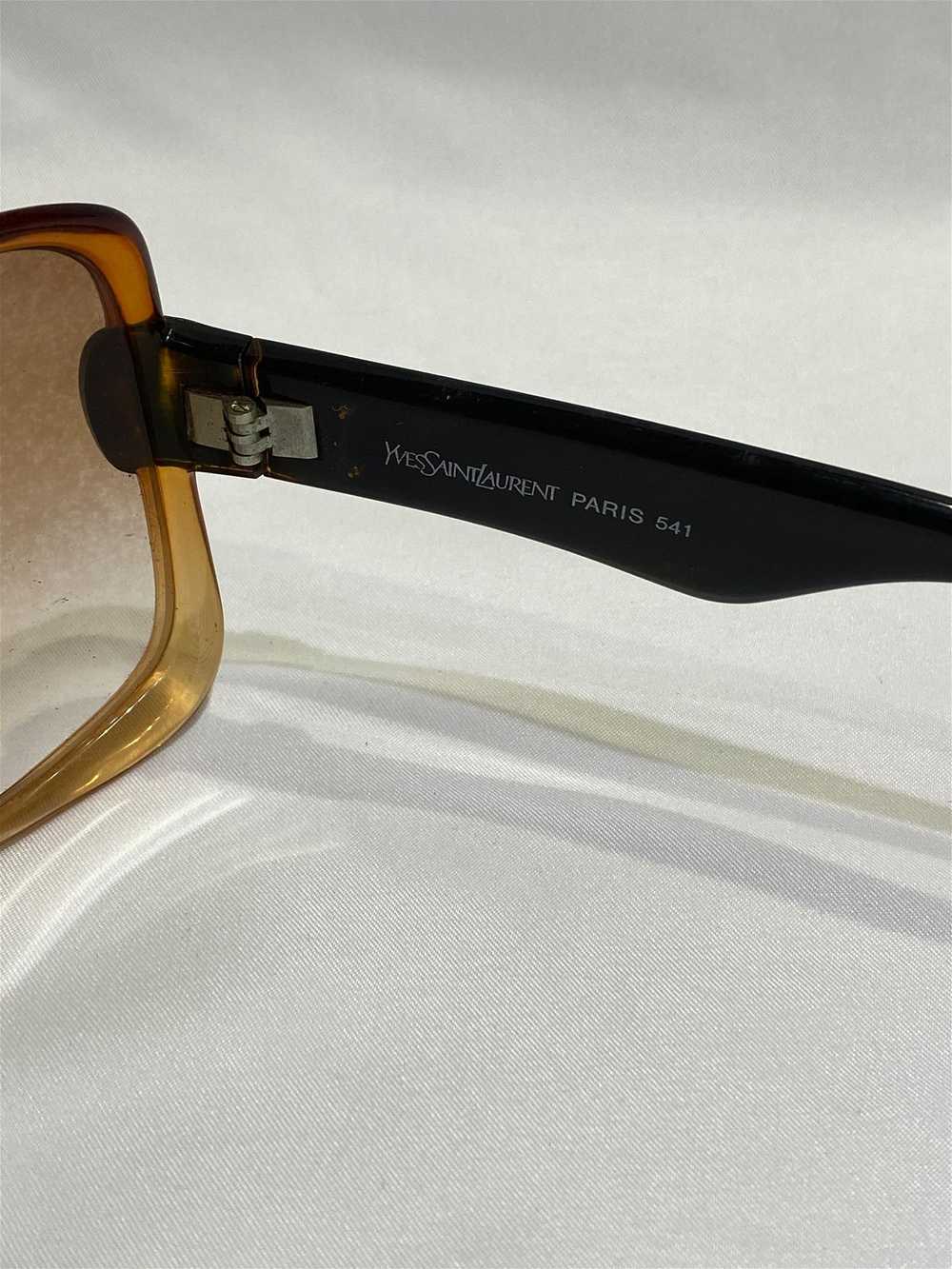 Vintage YSL Brown and Black Square Sunglasses - image 6