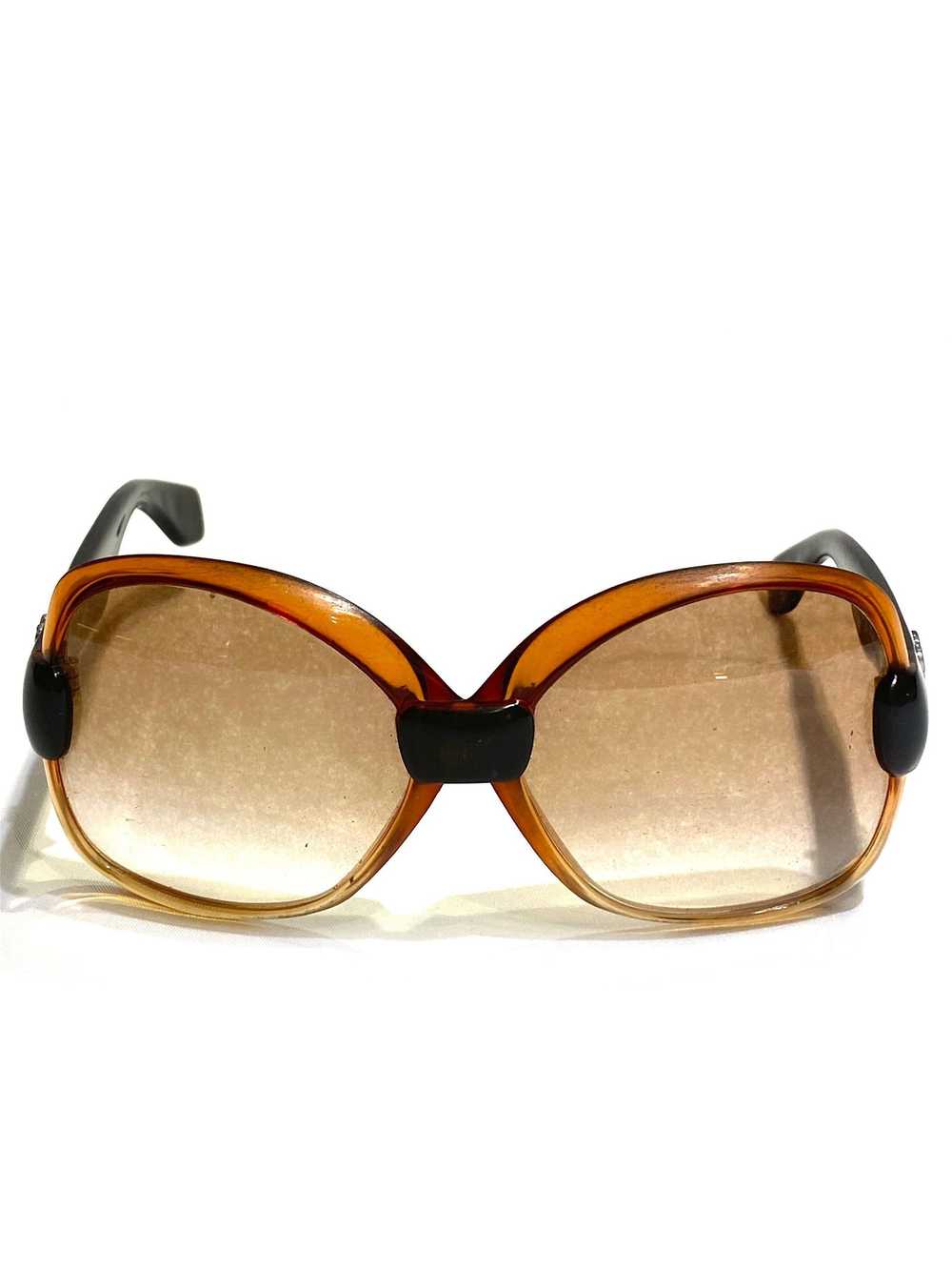 Vintage YSL Brown and Black Square Sunglasses - image 8