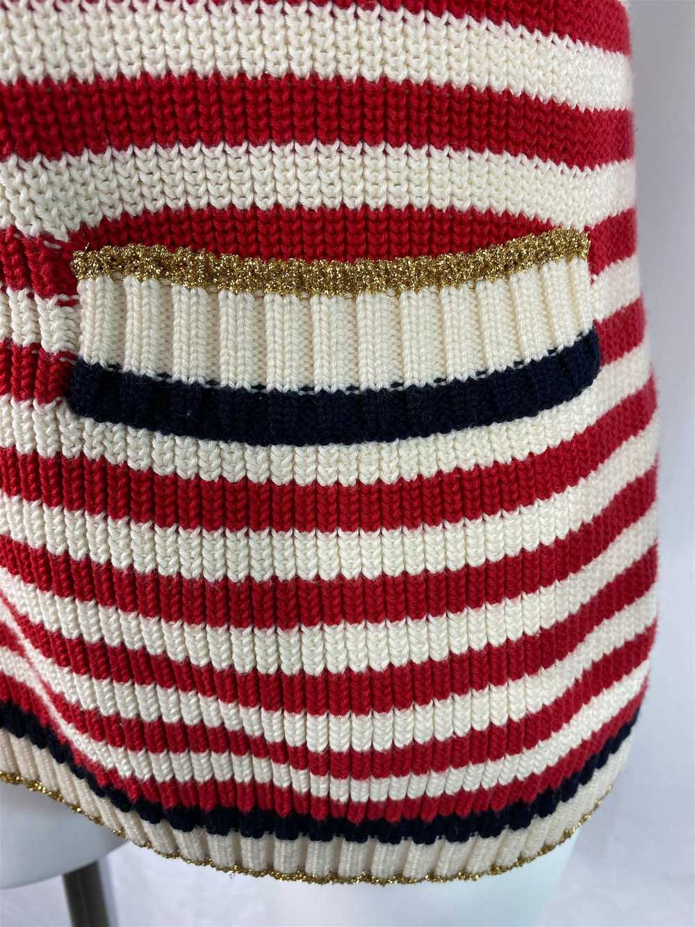Gucci Red and White Wool Knit Sweater Top - image 9