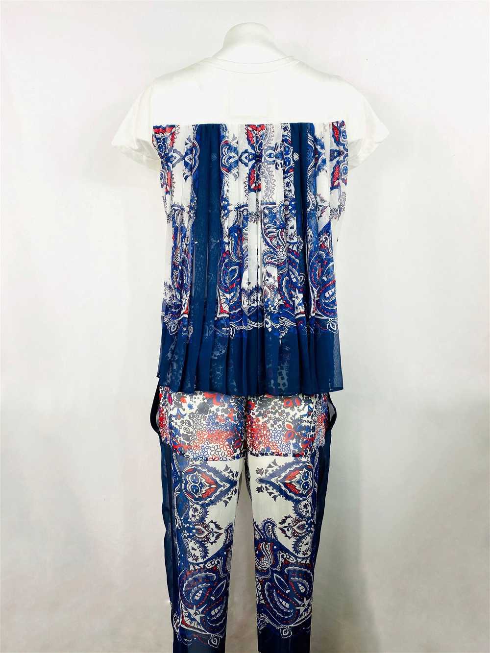 Sacai White and Blue Short Sleeve Top and Pants S… - image 11