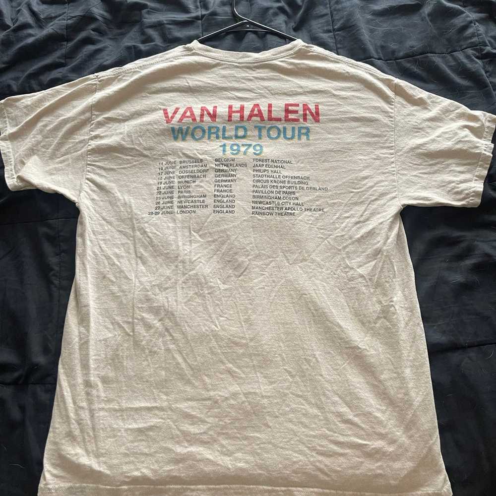Van Halen 1979 World Tour Vintage tee Tan/Cream - image 2