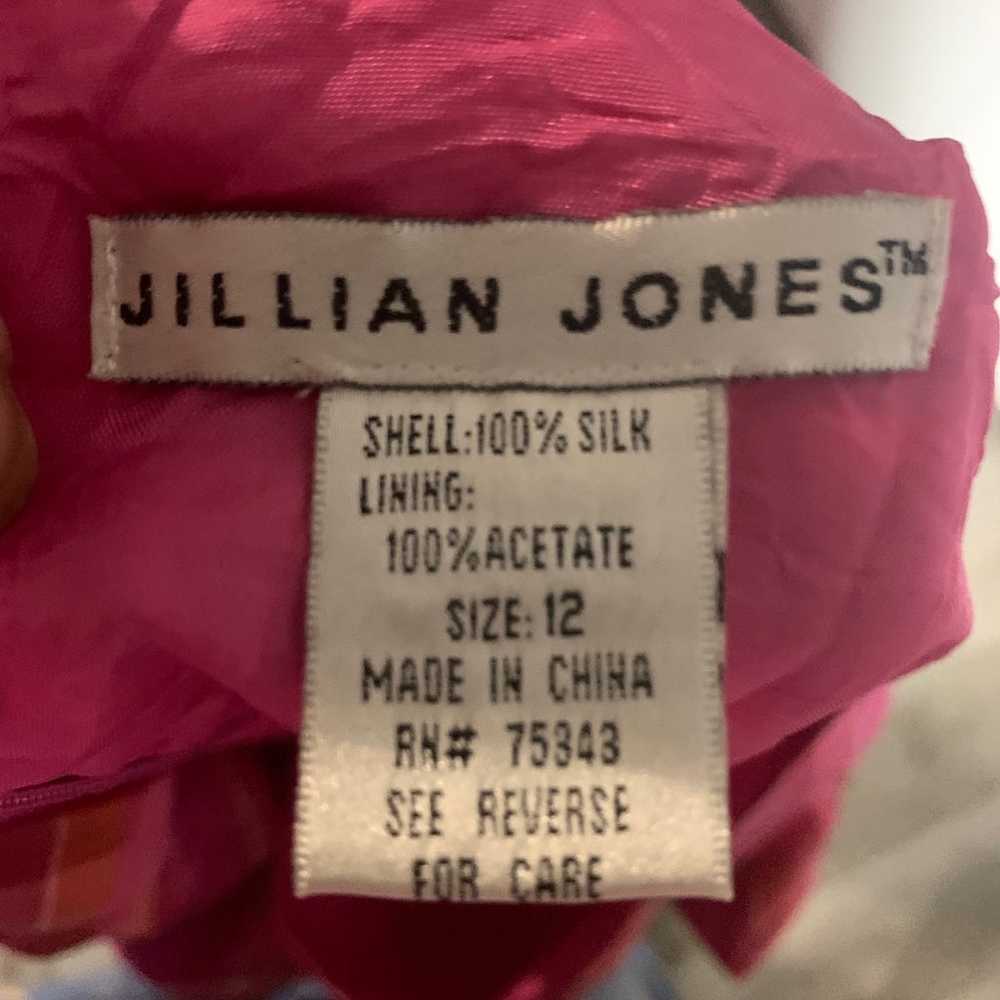 Jillian Jones women’s sleeveless pink plaid silk … - image 2