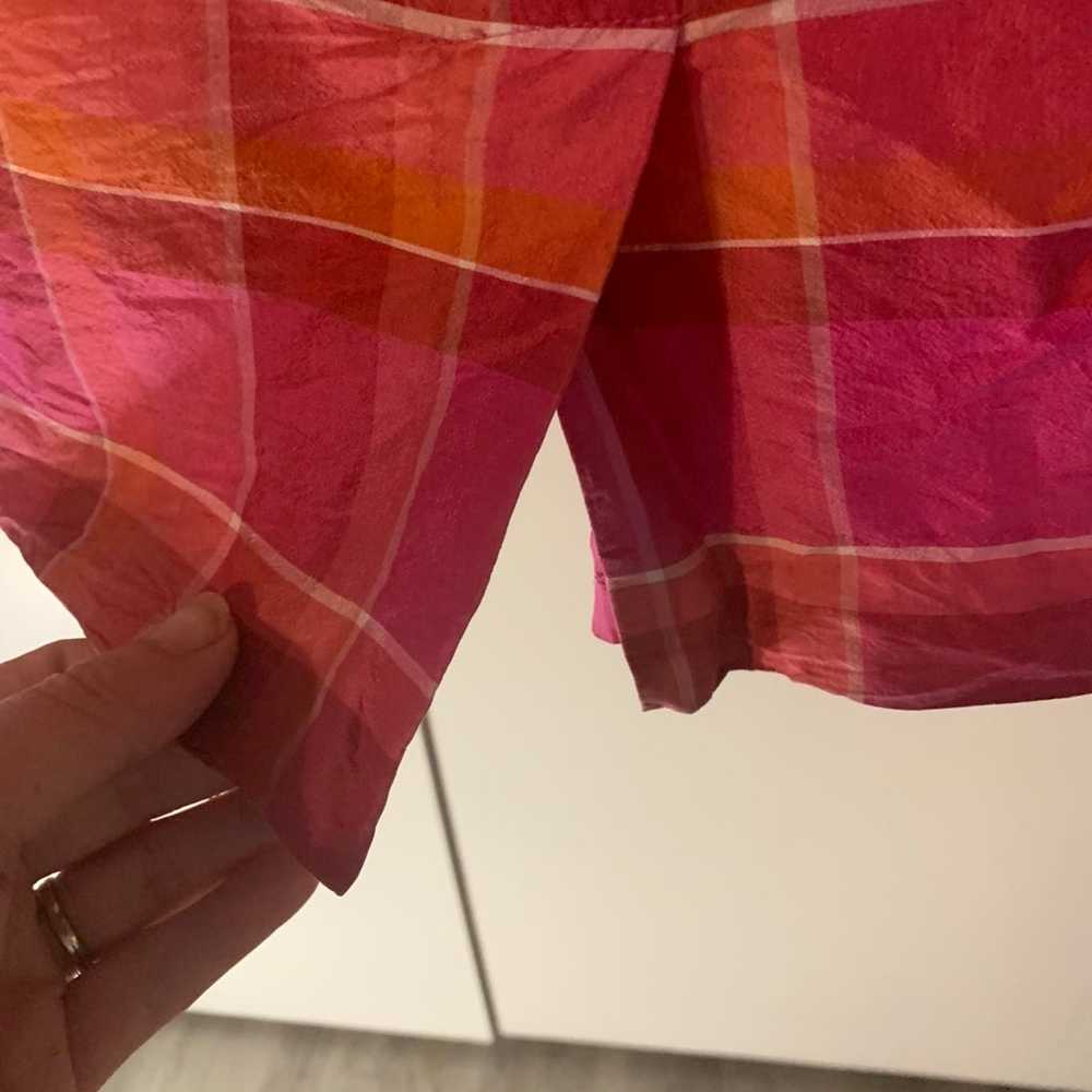 Jillian Jones women’s sleeveless pink plaid silk … - image 6