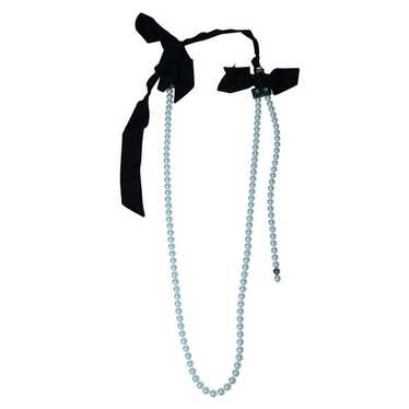 LANVIN Faux Pearls Necklace With Fabric Bows - image 1