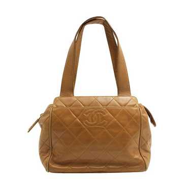 CHANEL Vintage Tan Quilted Shoulder Bag, BROWN - image 1