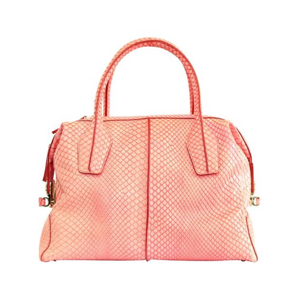 TOD'S Pink Snakeskin D-Styling Piccolo Bauletto B… - image 1