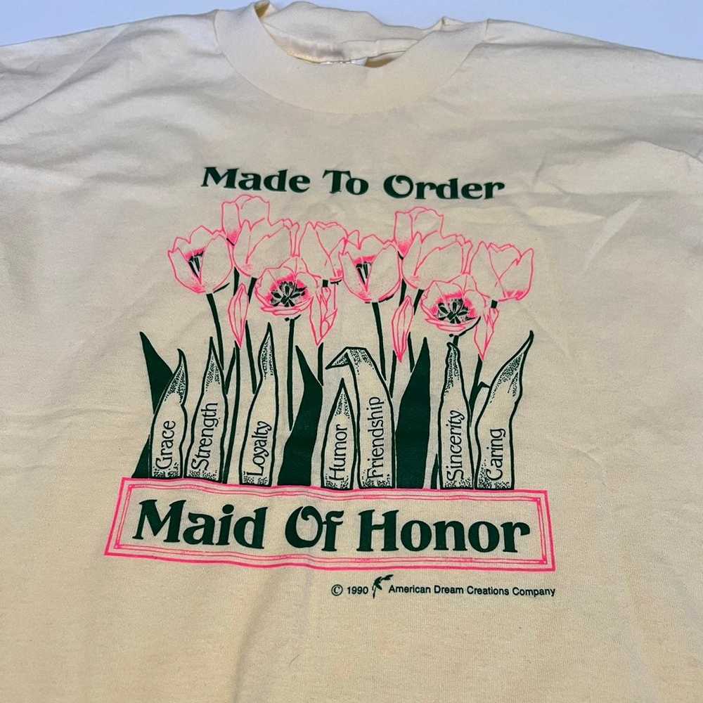 VIntage Maid Of Honor T Shirt - image 2