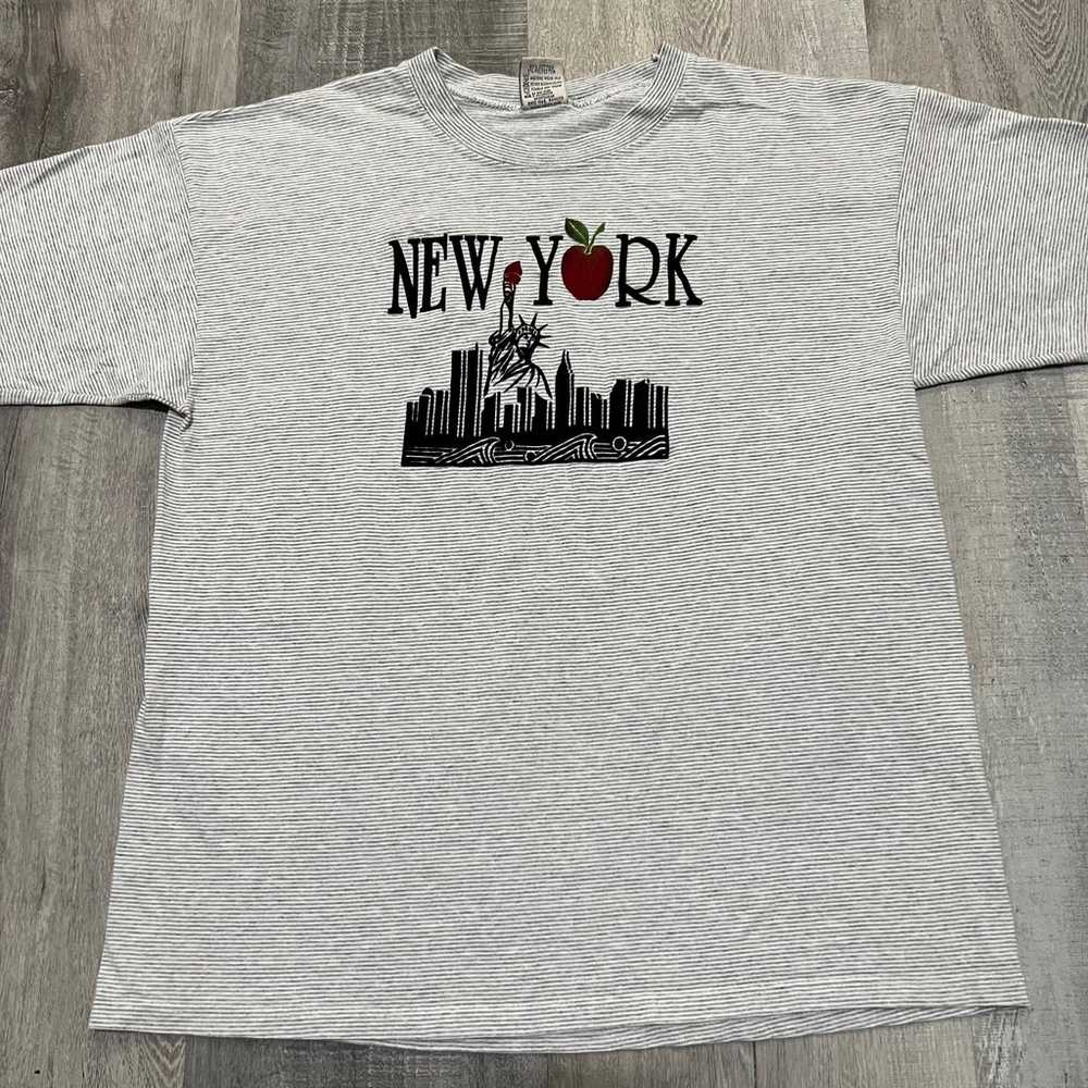 Vintage Big Apple New York City 90s Thin Striped … - image 1