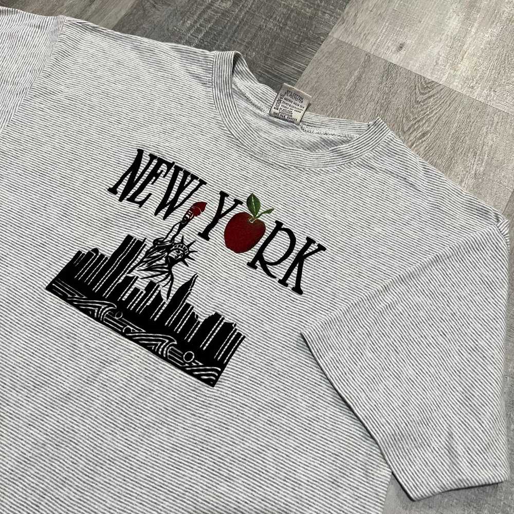 Vintage Big Apple New York City 90s Thin Striped … - image 2