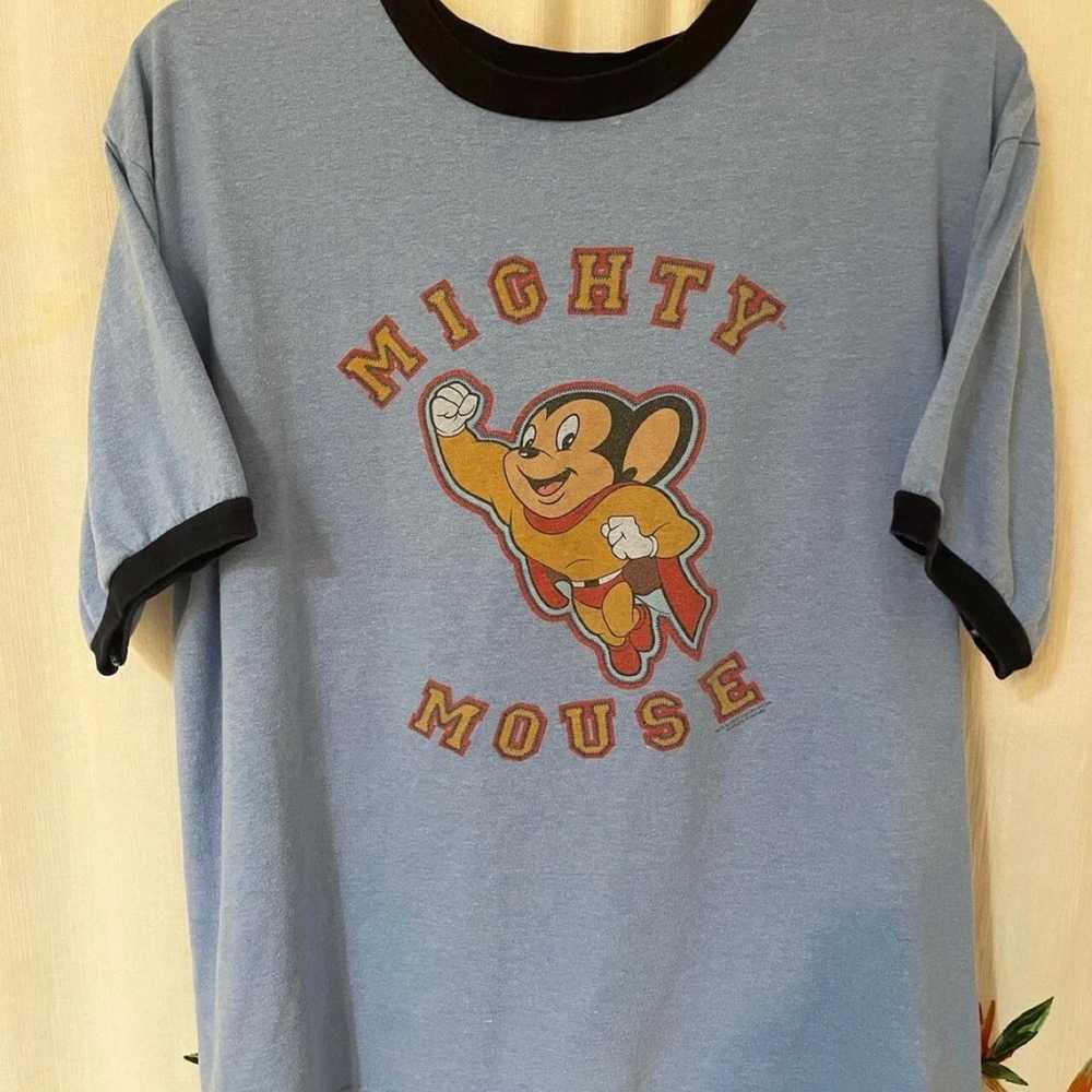 Vintage 2002 Mighty Mouse Ringer Tee Size L - image 1