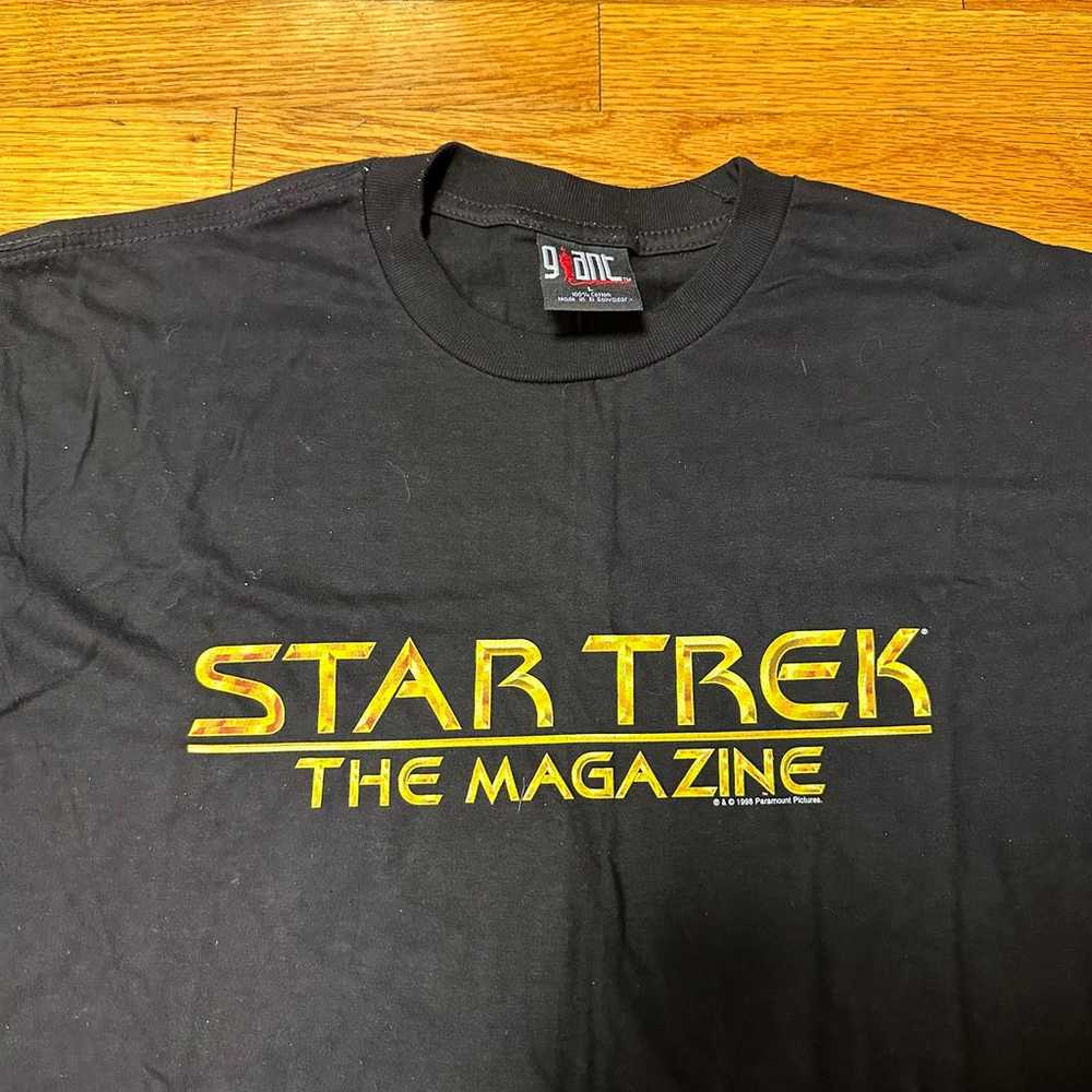 VTG 90s Star Trek The Magazine Promo Shirt Size L… - image 2
