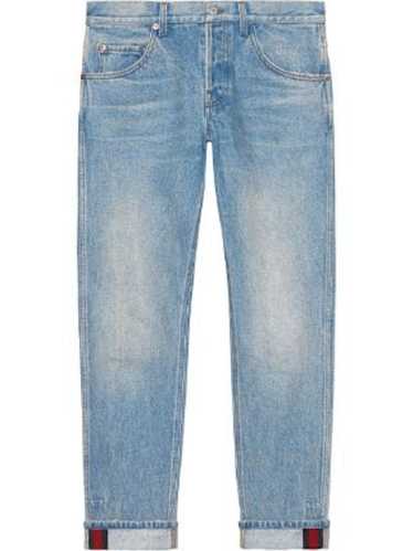 Gucci Gucci Tapered denim trousers with Web