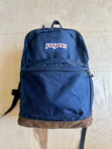 Jansport Vintage Jansport Backpack Blue With Leath