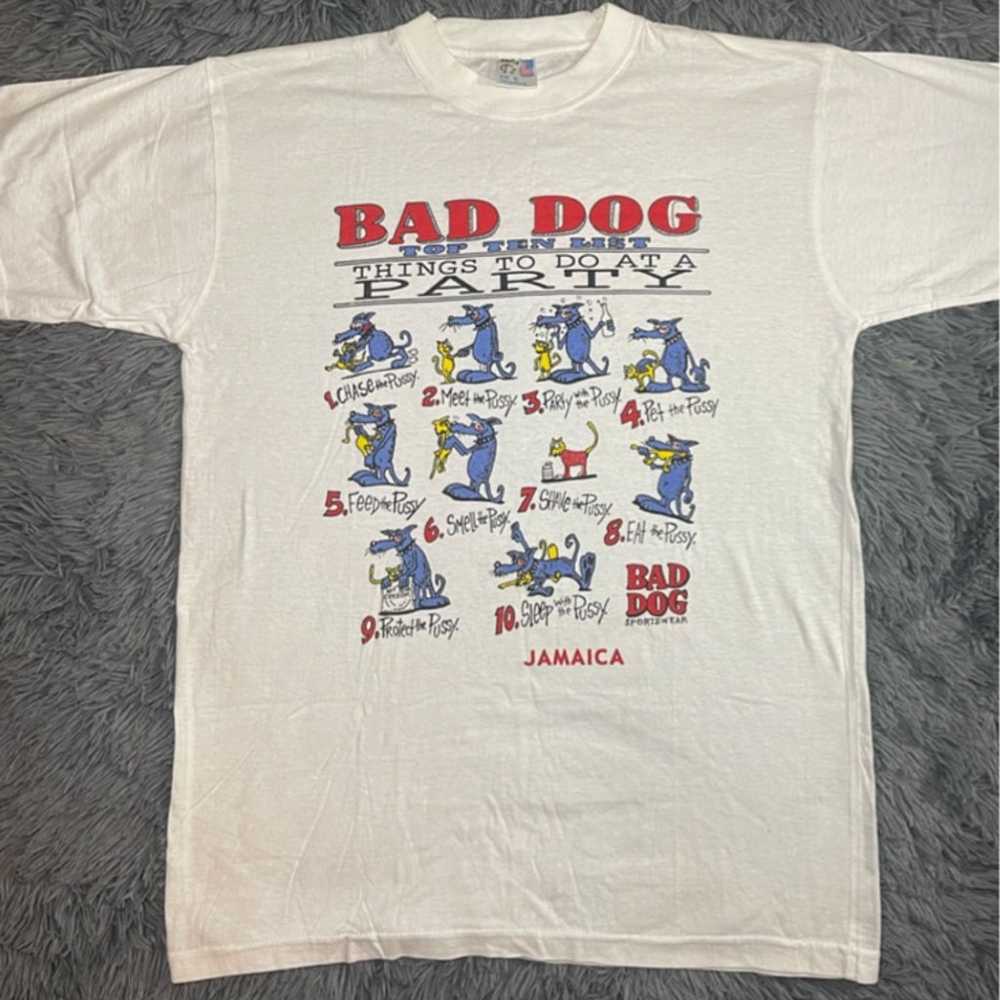 Vintage Funny offensive Bad dogs shirt - image 1