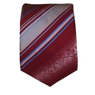 Kenzo KENZO HOMME Striped Floral Silk Tie ITALY 6… - image 1