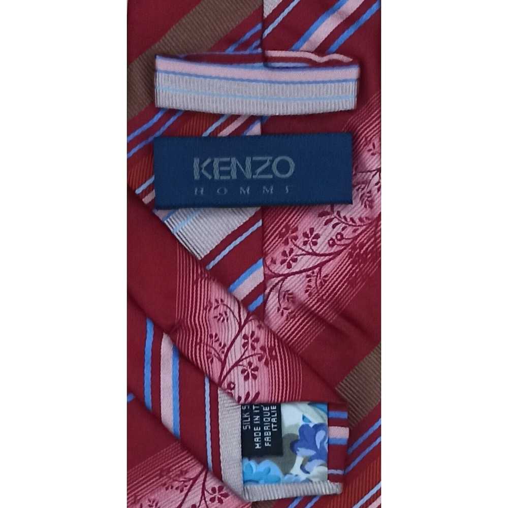Kenzo KENZO HOMME Striped Floral Silk Tie ITALY 6… - image 6