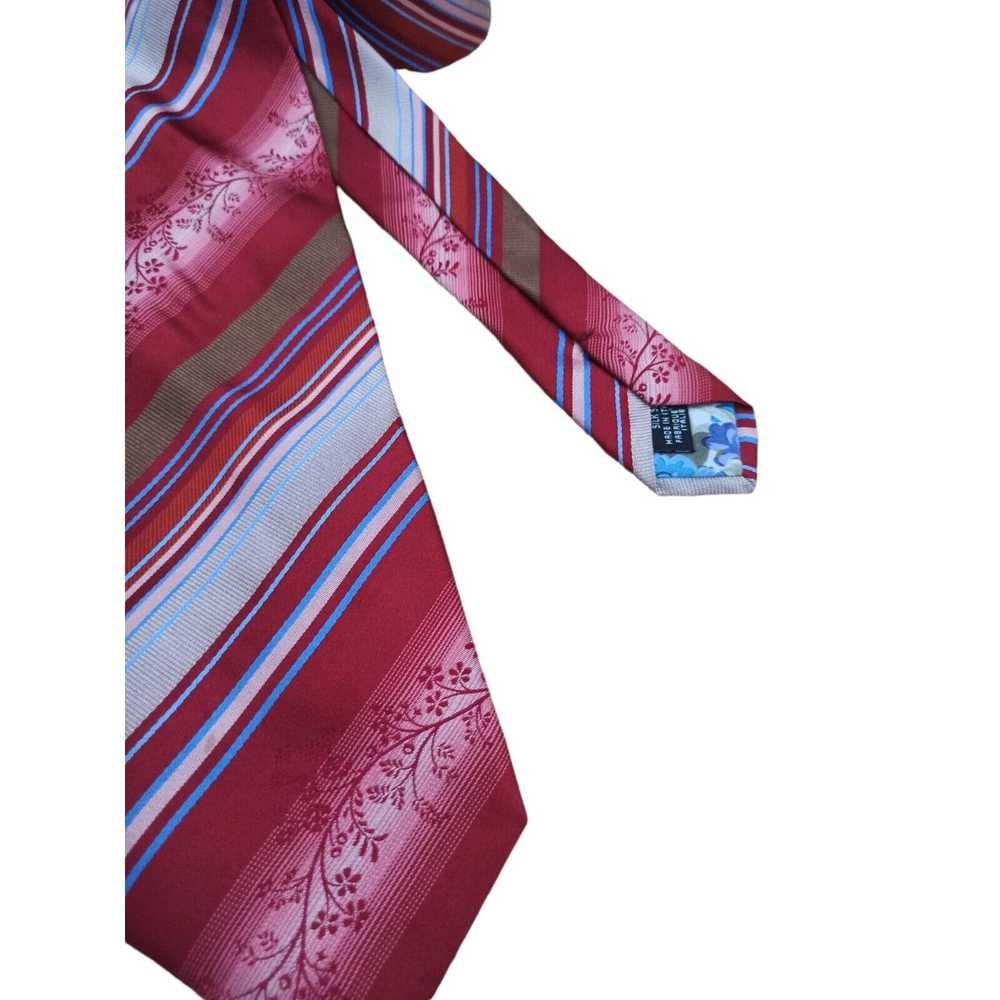 Kenzo KENZO HOMME Striped Floral Silk Tie ITALY 6… - image 8