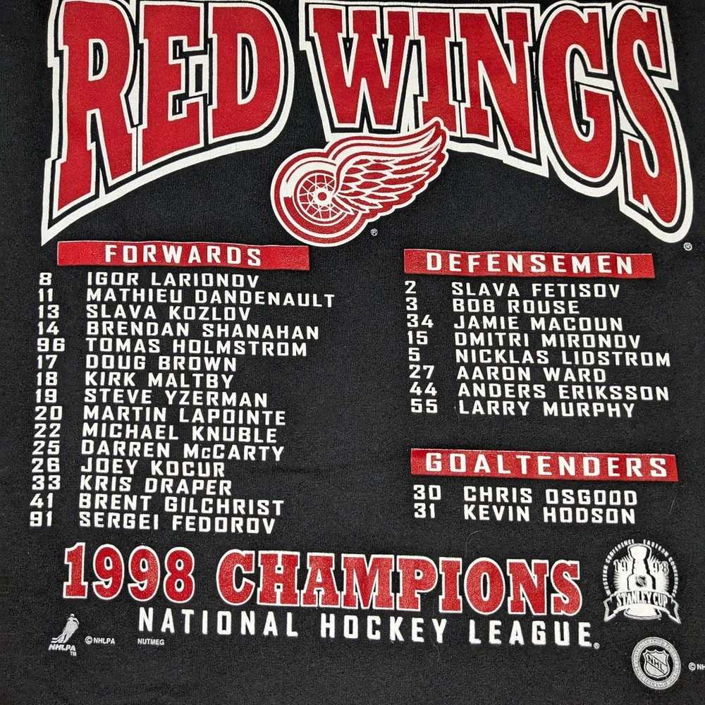 Vintage VTG Detroit Red Wings Back 2 Back 1998 St… - image 6