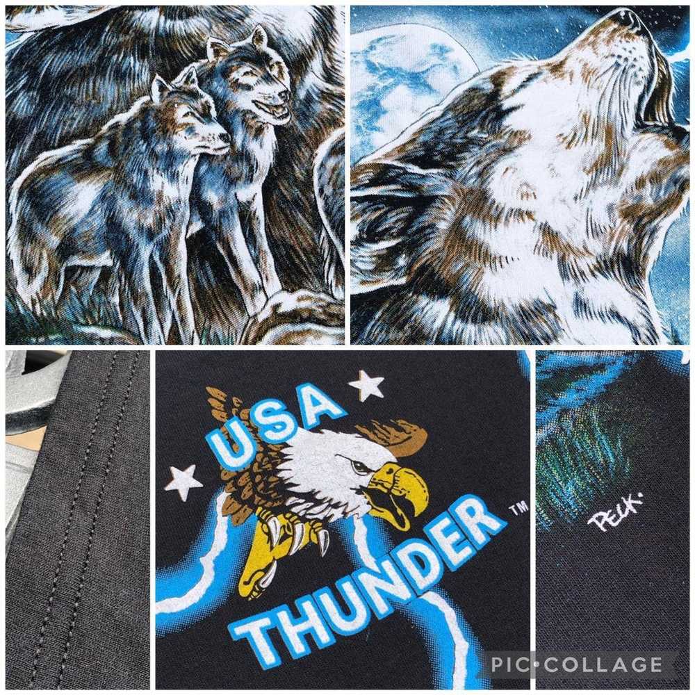 Vintage Brazos Sportswear USA Thunder Wolf Animal… - image 3