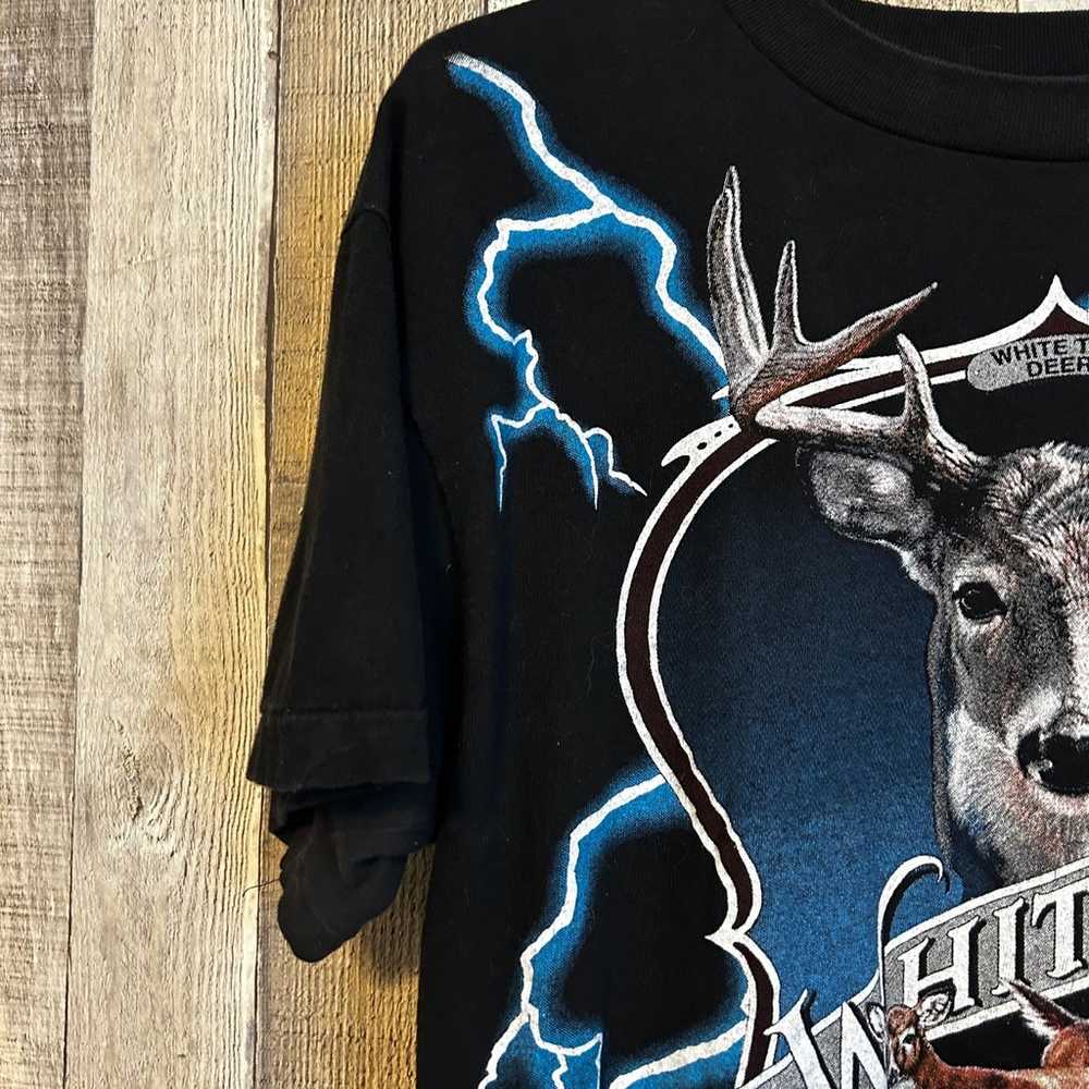 Vintage 90s USA Thunder White Tail Deer T Shirt R… - image 4