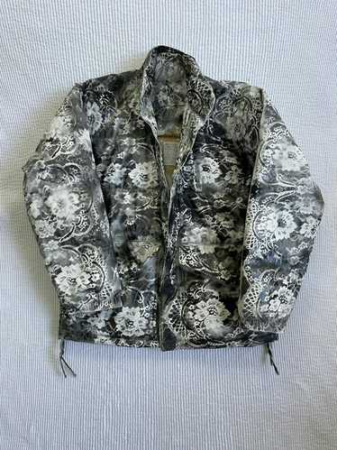 Custom × Handmade × Vintage Painted Puffer Floral 