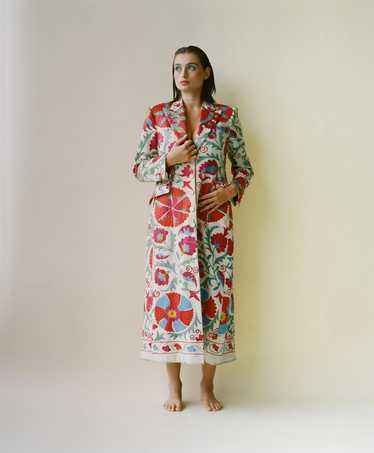 Jussara Lee Handmade maxi coat with hand-embroider