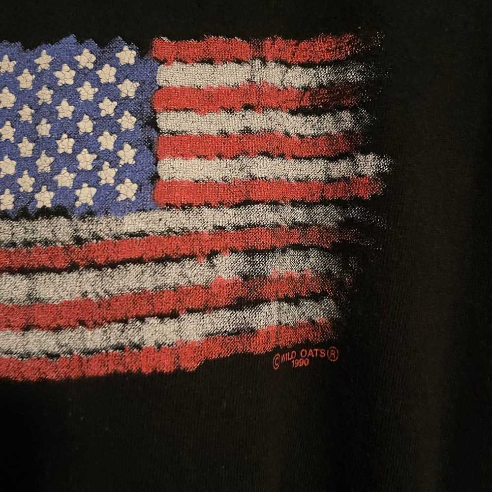 Vintage 1990 Wild Oats American Flag Shirt - image 4