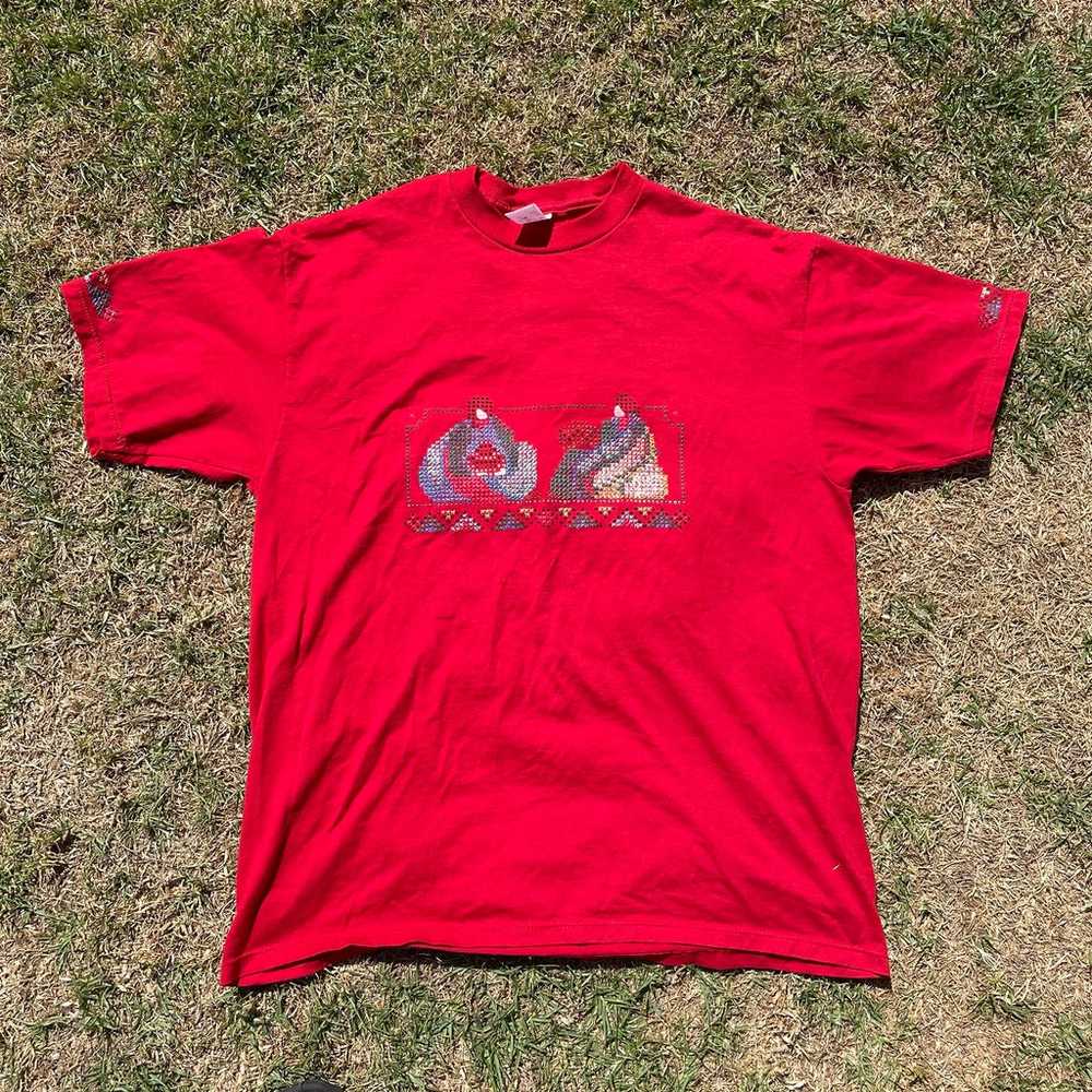 Vintage 1990s Red Jerzees T Shirt - image 1