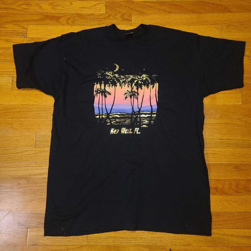 Vintage 80s Single Stitch Golden Sunset Key West,… - image 1