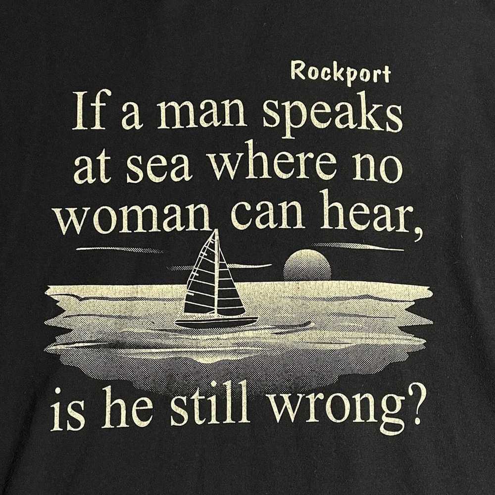 Vintage Rockport Sailboat Women Funny Text Tee. S… - image 2