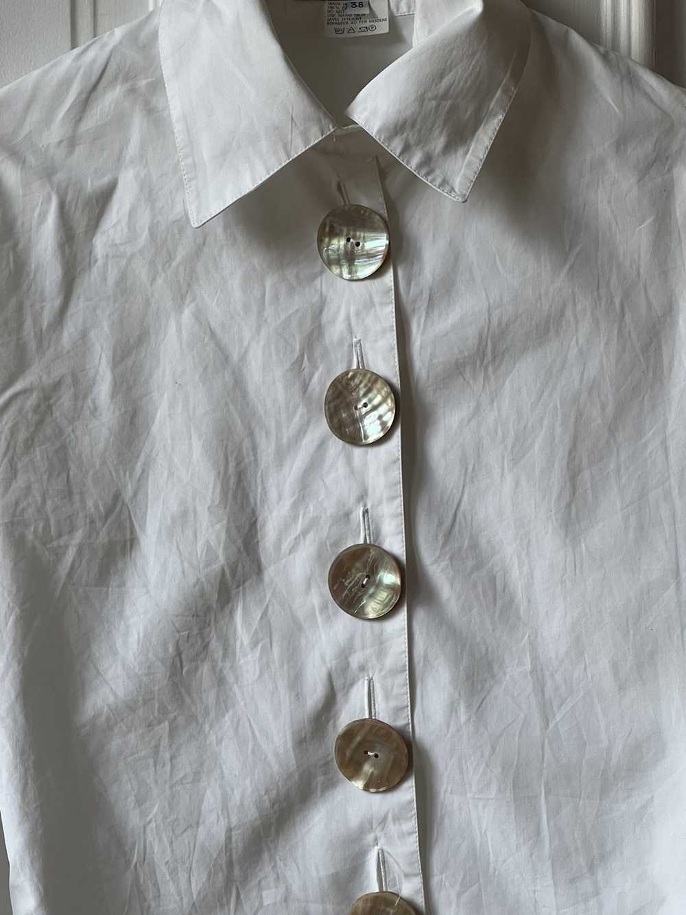 Ann Demeulemeester Pearl Buttoned White Shirt - image 3