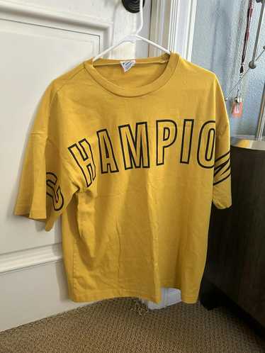 Champion Champion Yellow Loose Oversized Logo Tee