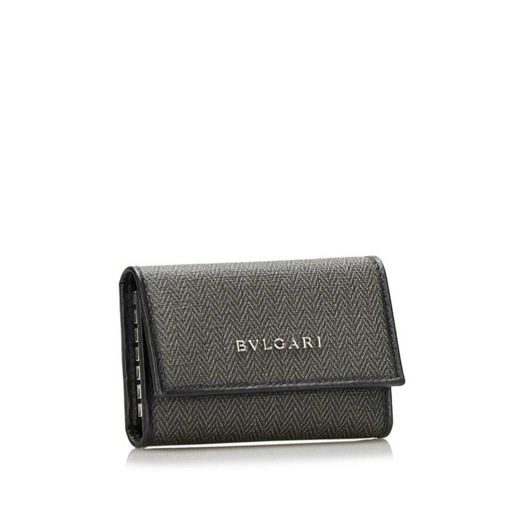 Bvlgari BVLGARI Key Case Gray Black PVC Leather L… - image 2