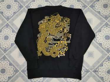 RARE!! Dragon Sukajan Japanese Designer Brand Souvenir Sweatshirt Twin Dragon Traditional Art high quality Edo Embroidery Big Logo Jumper Sweater Hoodies