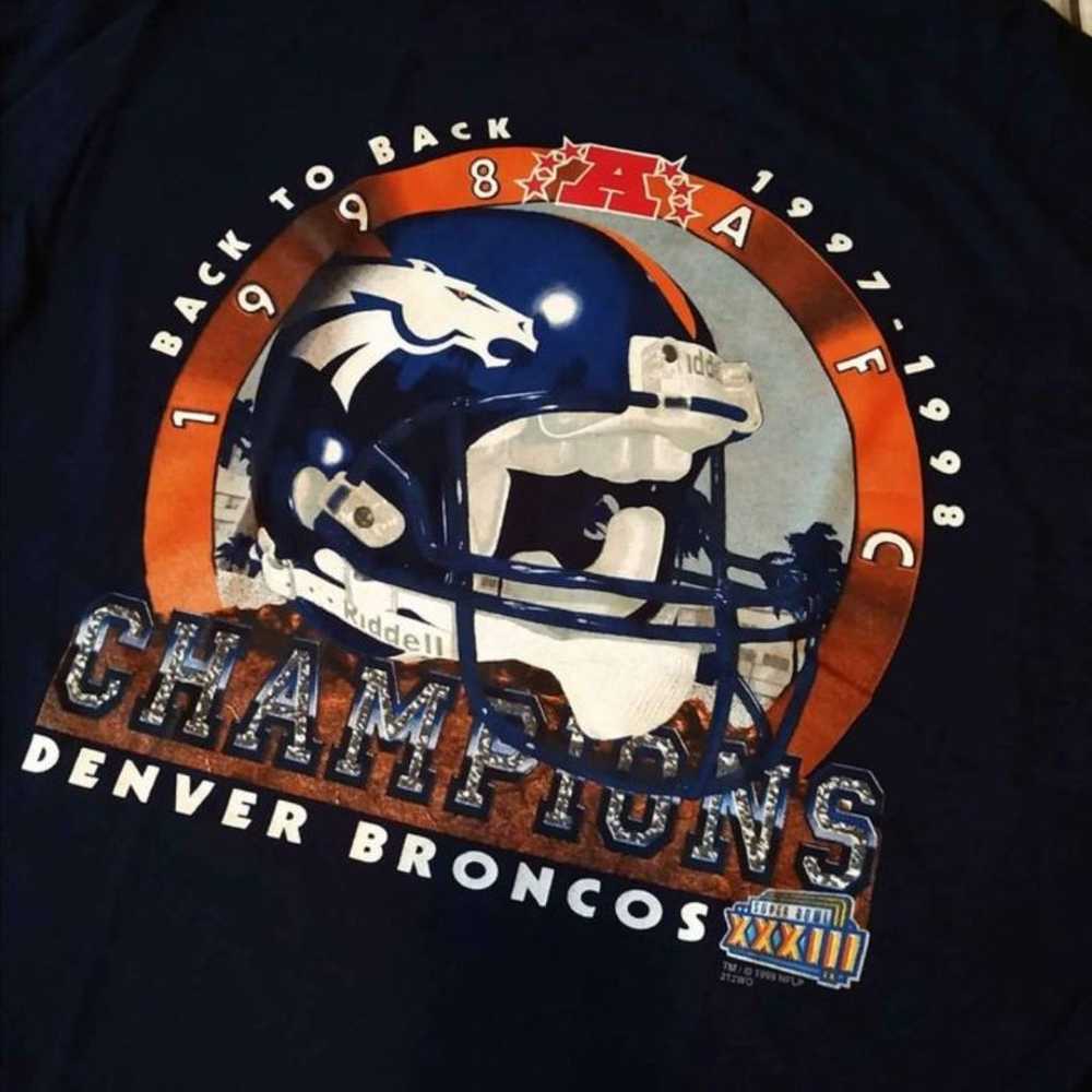 VINTAGE XL NFL Denver Broncos Super Bowl XXXIII 3… - image 2