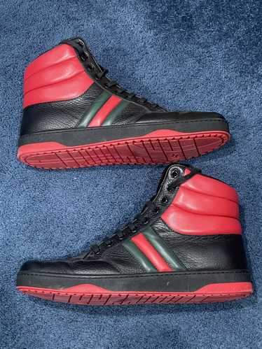 Gucci Gucci Ace GG High Top Sneaker Black Red