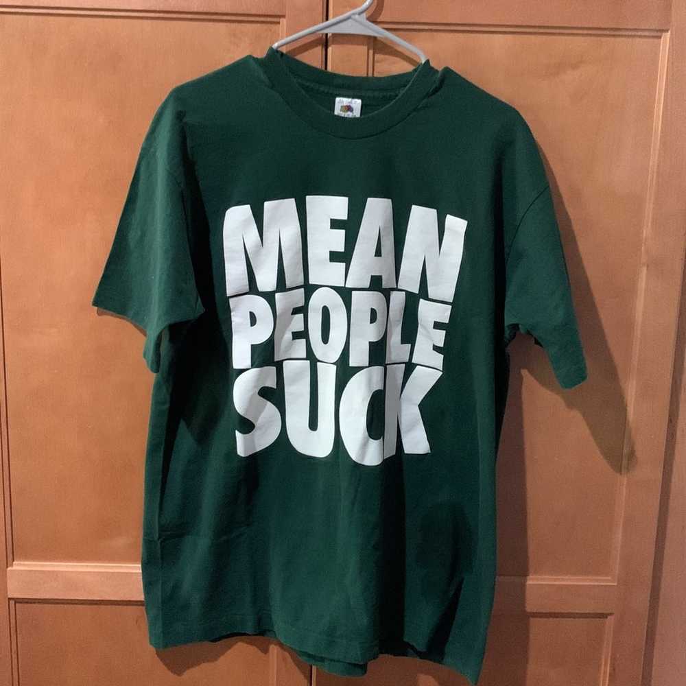 single stitch Mean Poeple Suck shirt size XL - image 1