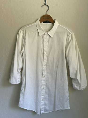 Julius round-neck button-up shirt - White