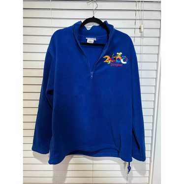 Disneyland Resort Disneyland Navy/Gold top Fleece 1/4 Zip Sweater. Size Small