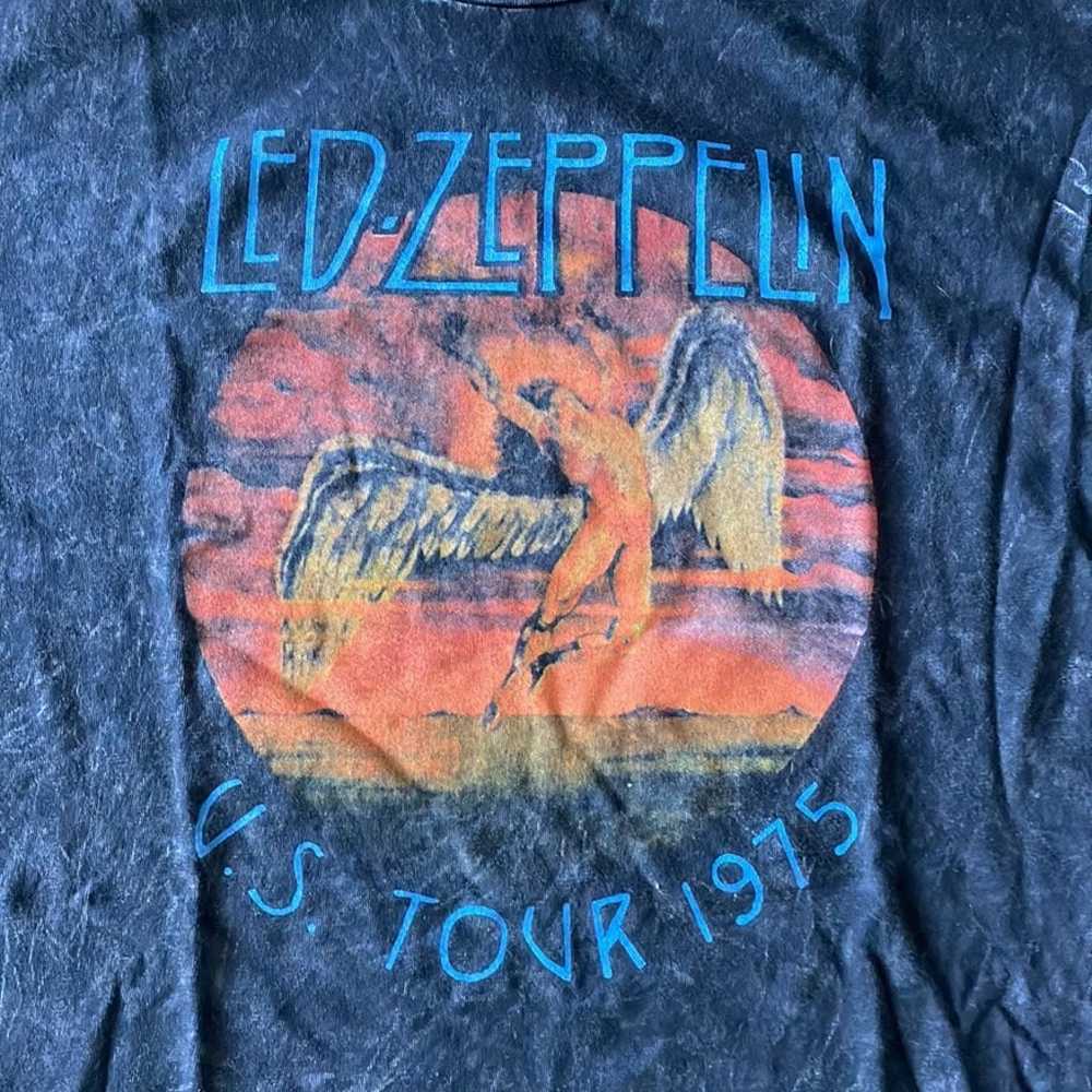 Led Zeppelin US tour 1975 acid washed graphic tee - image 2