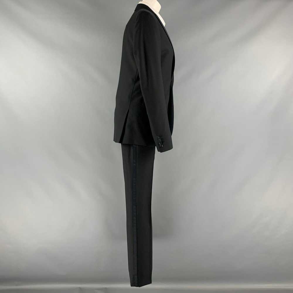 Calvin Klein Black Solid Wool Peak Lapel Tuxedo - image 3