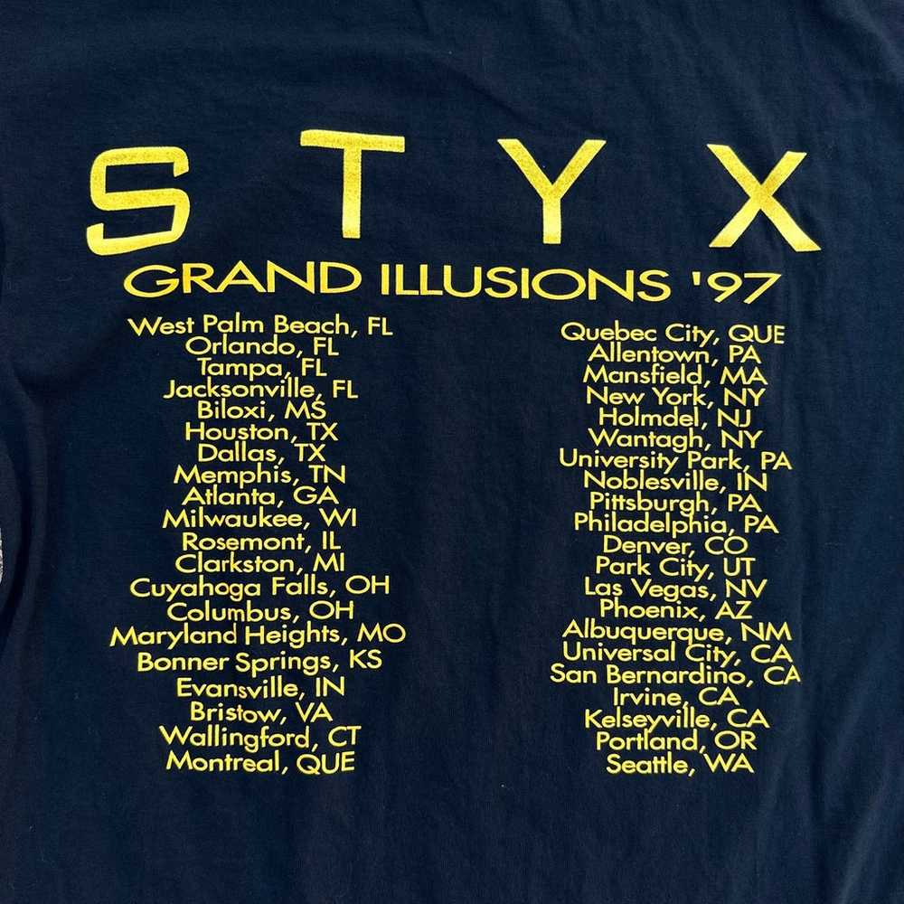 Vintage STYX 97’ Grand Illusions tour tshirt - si… - image 4