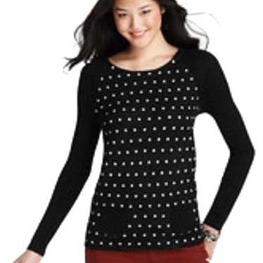 Loft Loft Black & White Dot Pullover Sweater Women