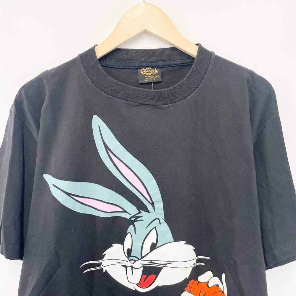 Bugs Bunny Vintage 90s Graphic T-Shirt Black Mens… - image 2