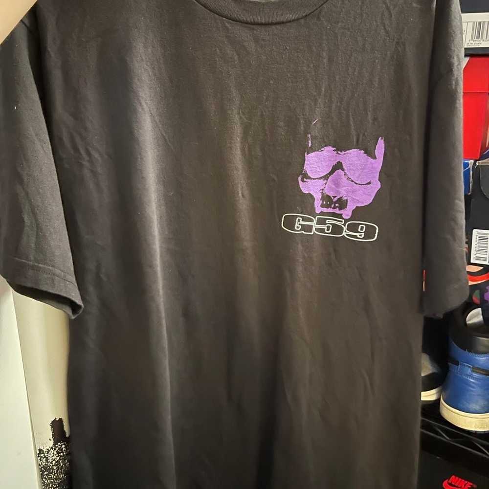G59 Greyday Black and Purple Skull Tee Shirt - image 3